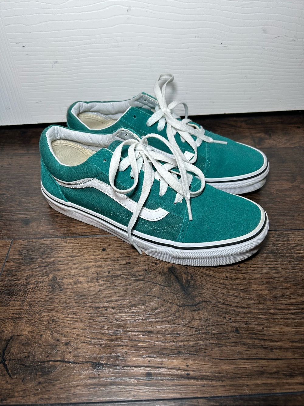 Vans Kids Teal/White Old Skool Sneakers